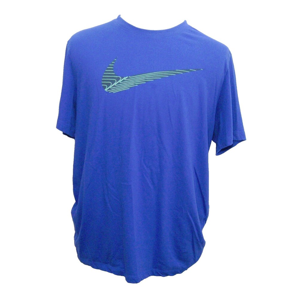 Nike Men's (Size XL) Blue Short Sleeve Dri-Fit  Graphic Swoosh Logo T-Shirt Top